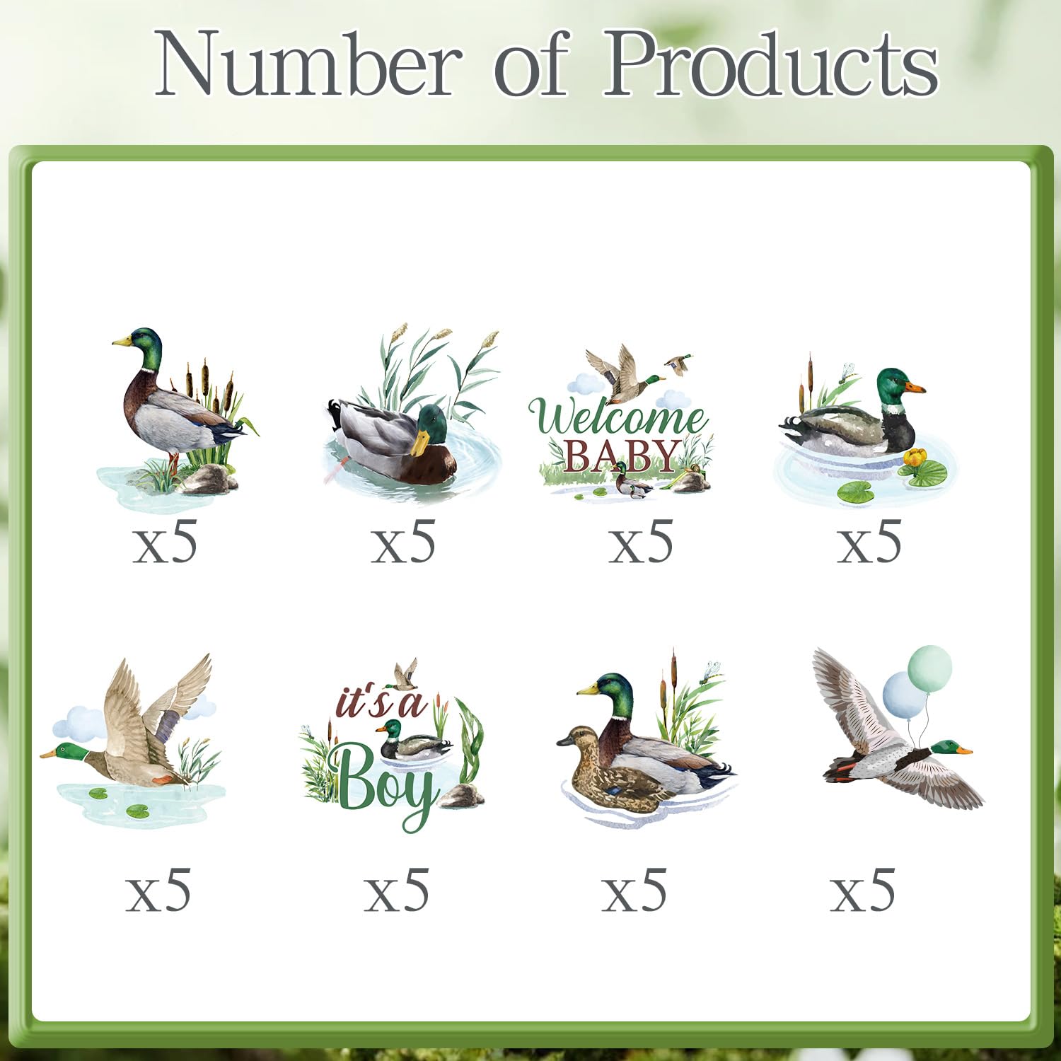 Pre glued Mallard Duck toppers ready to decorate treats