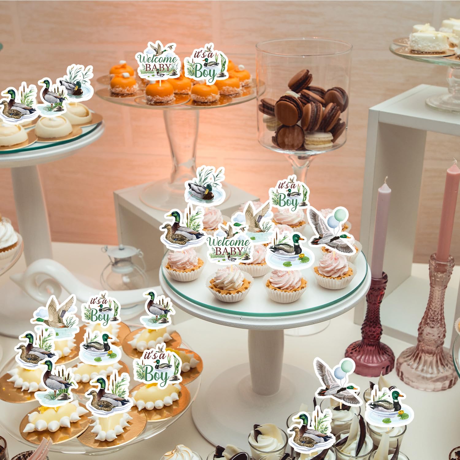 Bright green Mallard Duck toppers suit spring celebrations