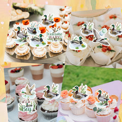 Cupcake toppers from Rakuto Mallard Duck collection for party display