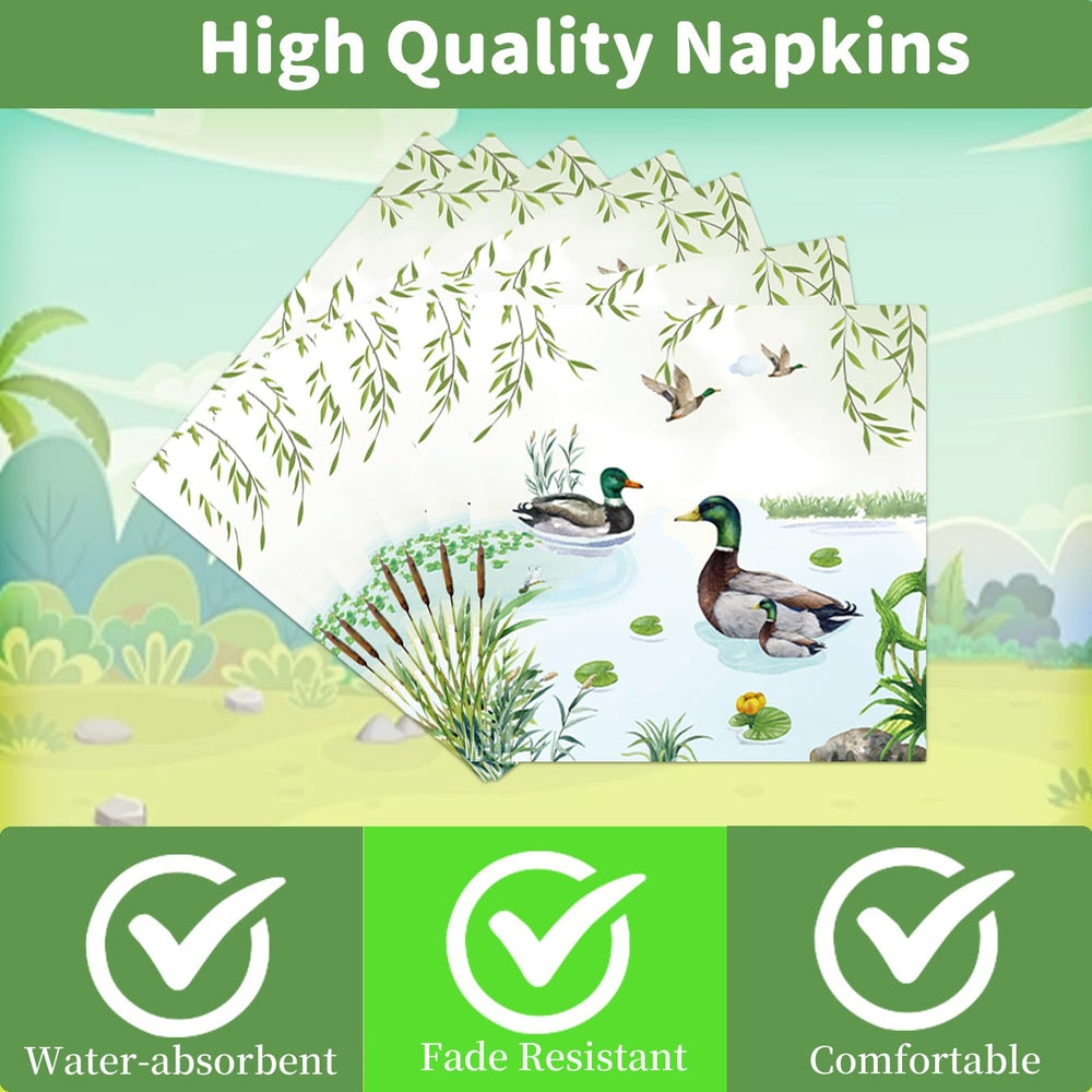 Rakuto Mallard Duck napkins 13-inch offer absorbent, sturdy cleanup