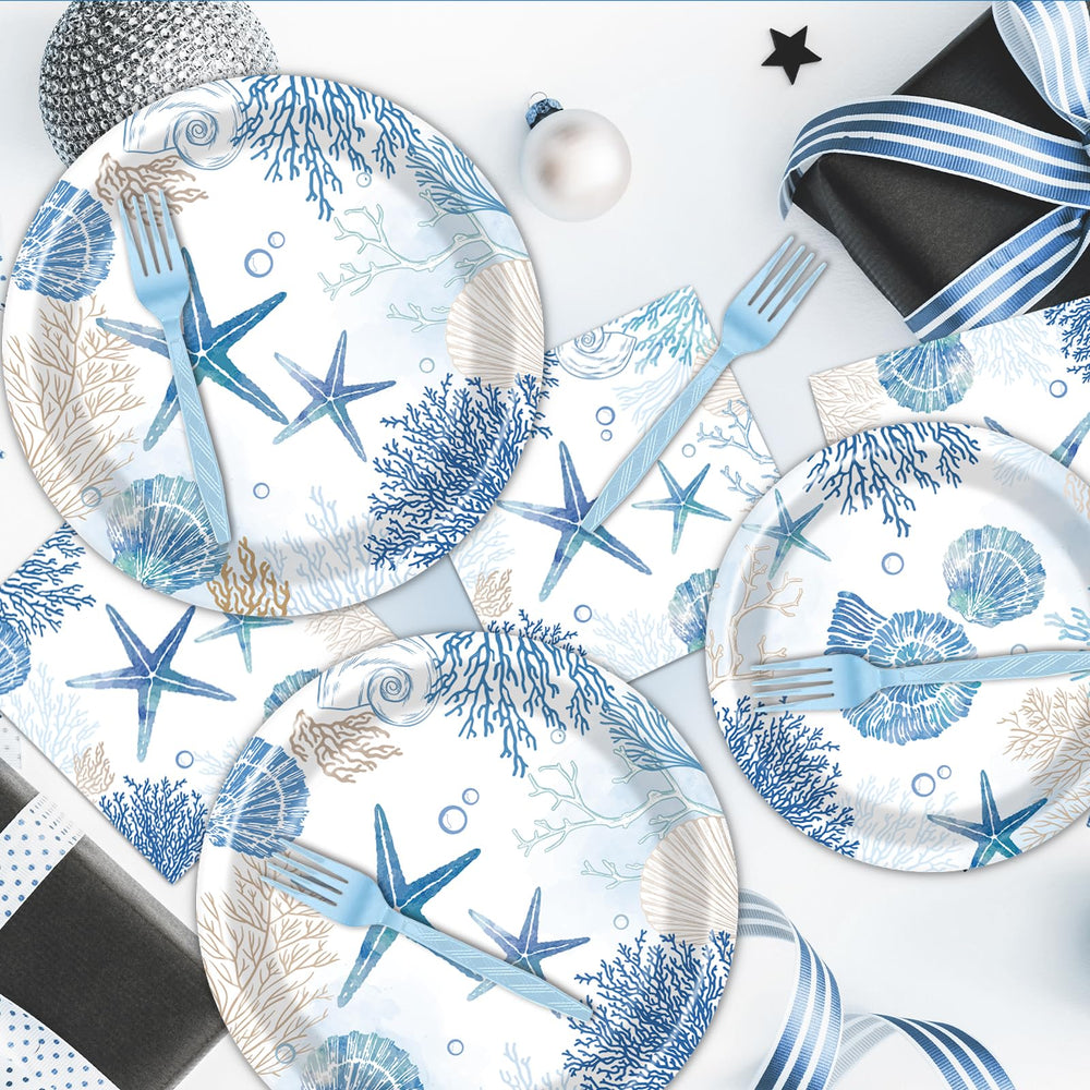 Rakuto Ocean 24 Napkins: vibrant marine design and easy cleanup after meals.
