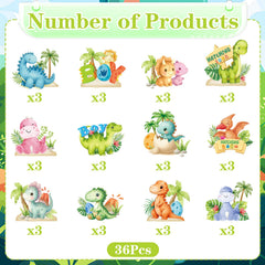 Rakuto watercolor dinosaur pattern toppers add colorful treat detail