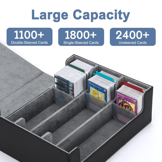 Ralout Card Deck Case open layout with 24 dividers for organized sorting
