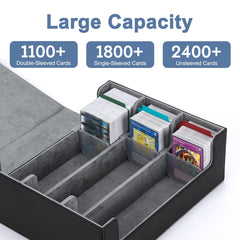 Ralout Card Deck Case open layout with 24 dividers for organized sorting