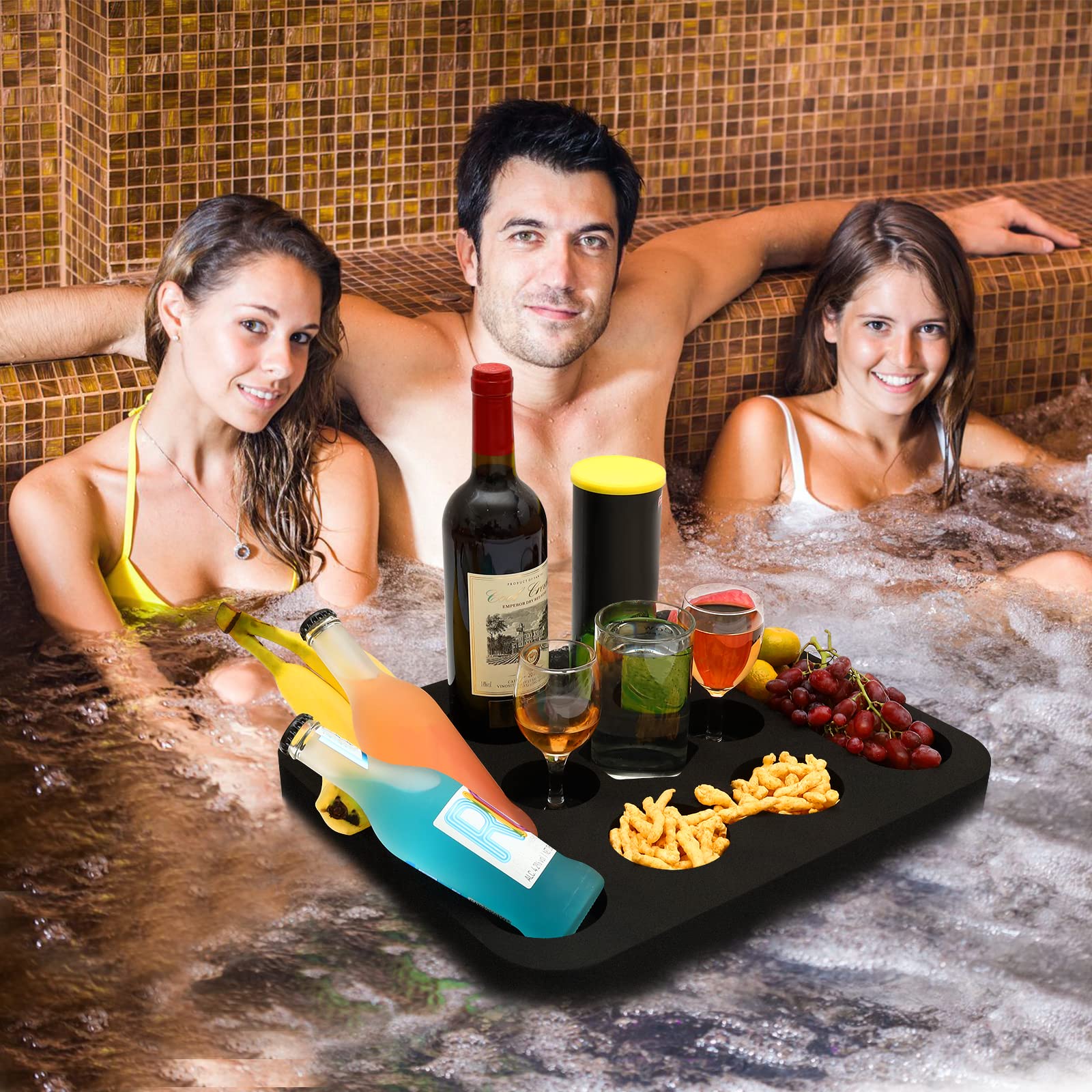 RAMIEYOO floating tray provides space for food and snacks while you lounge.