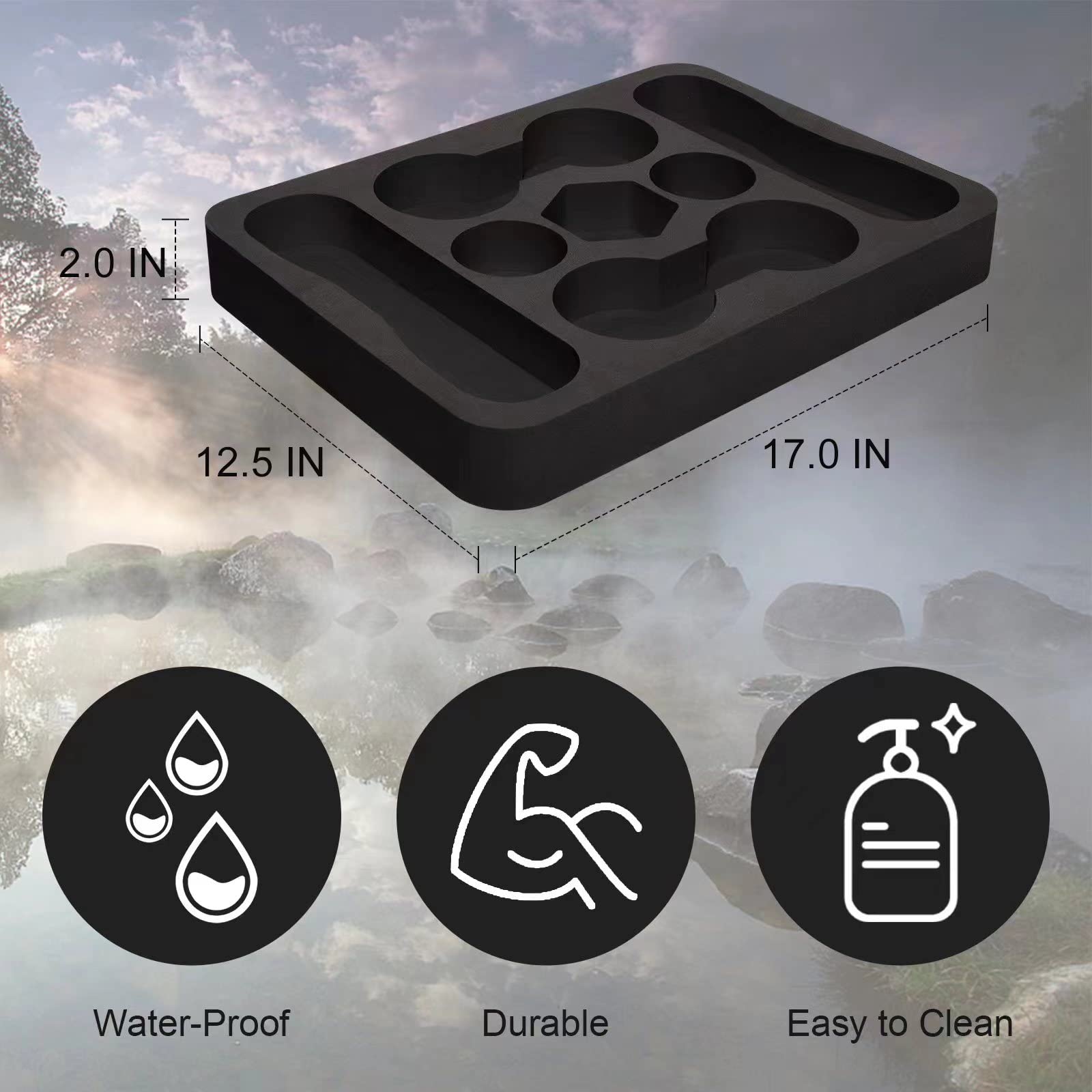 RAMIEYOO premium foam tray with carved tech elevates pool time.