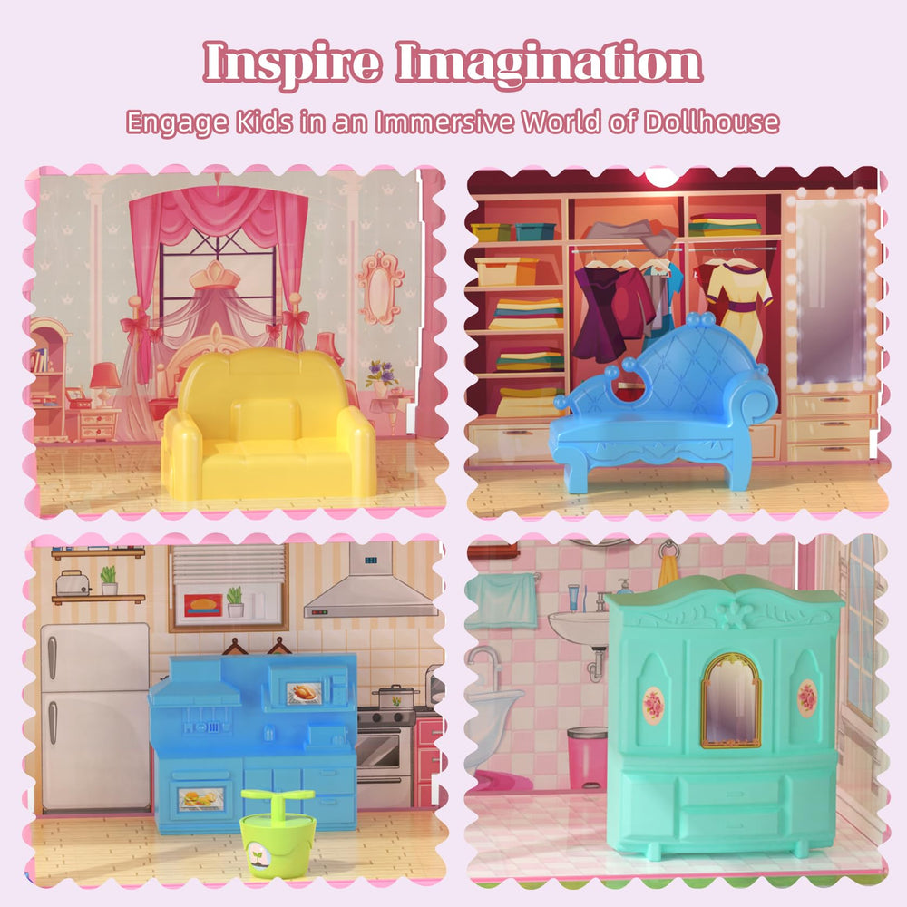Randhar doll house assembly kit showing four floors and thirteen rooms.