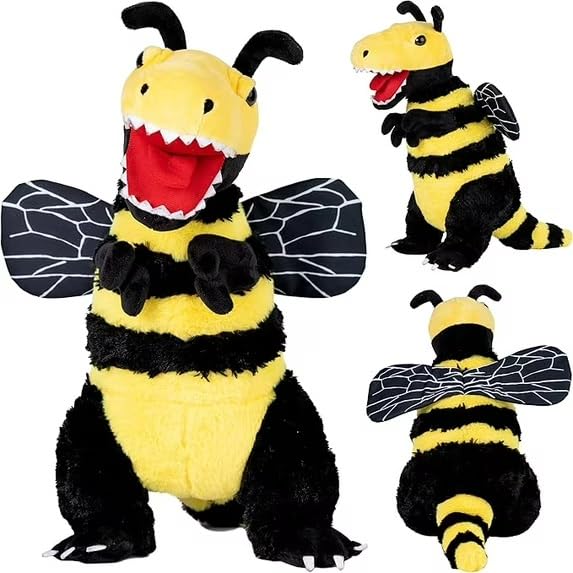 Randimals Bee-Tyrannosaurus plush face shows inviting, friendly features for imaginative play