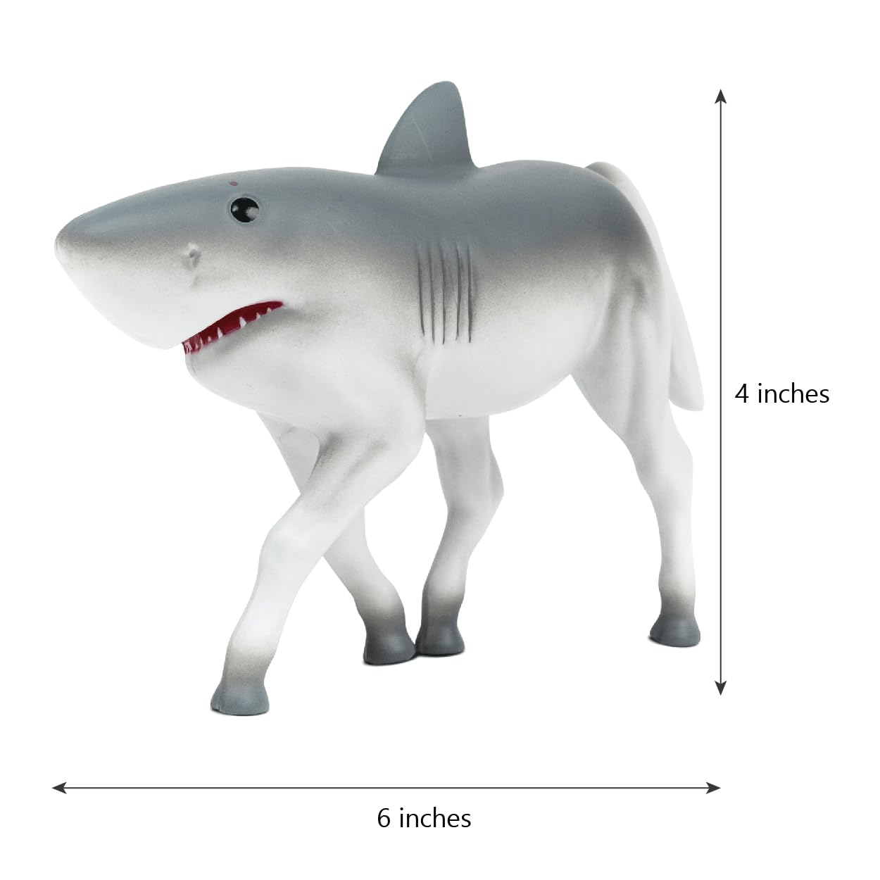 Randimals horse-shark hybrid toy side view highlighting compact realism and easy handling.