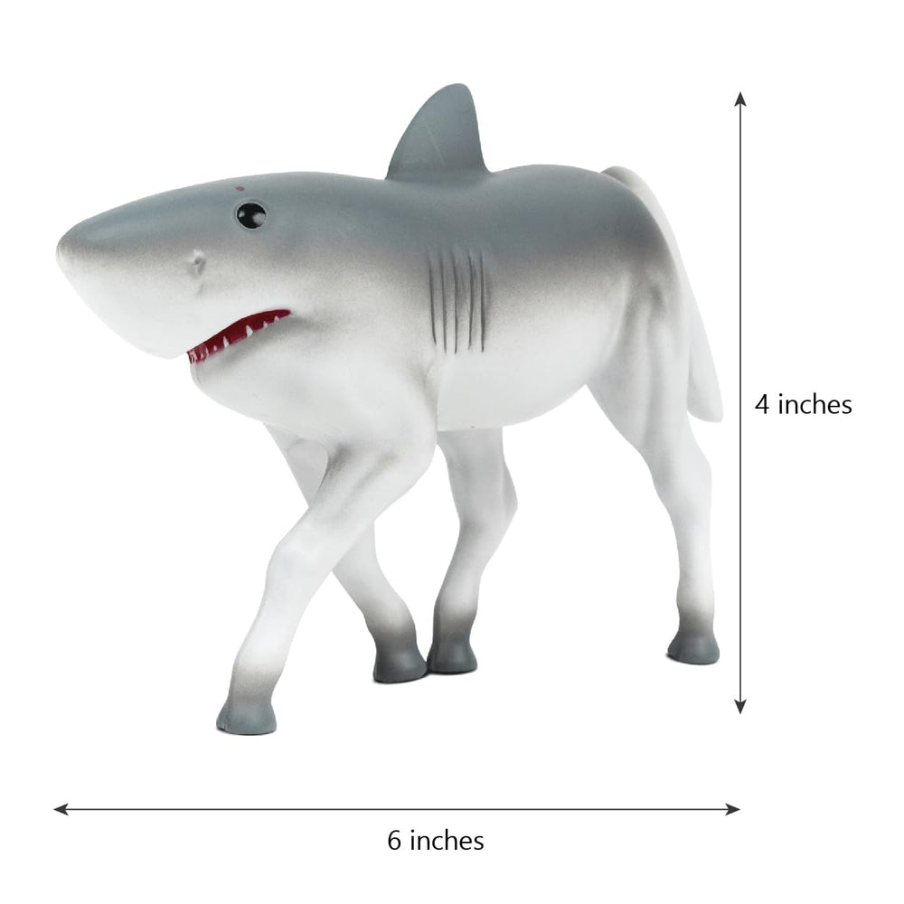 Randimals horse-shark hybrid toy side view highlighting compact realism and easy handling.