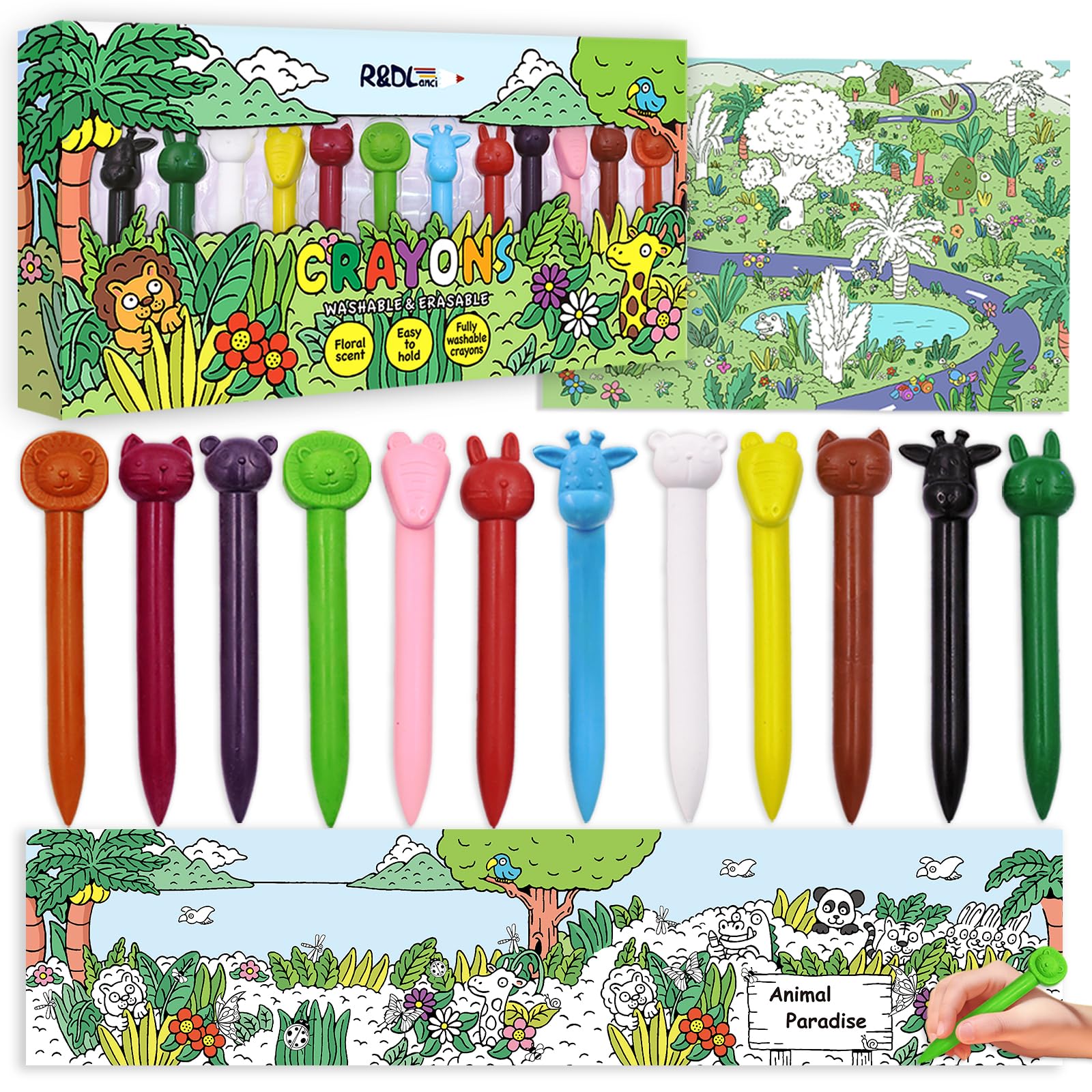R&DLanci bear crayons for engaging, mess-free coloring sessions