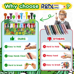 R&DLanci rabbit crayons soft grip for toddlers' doodling