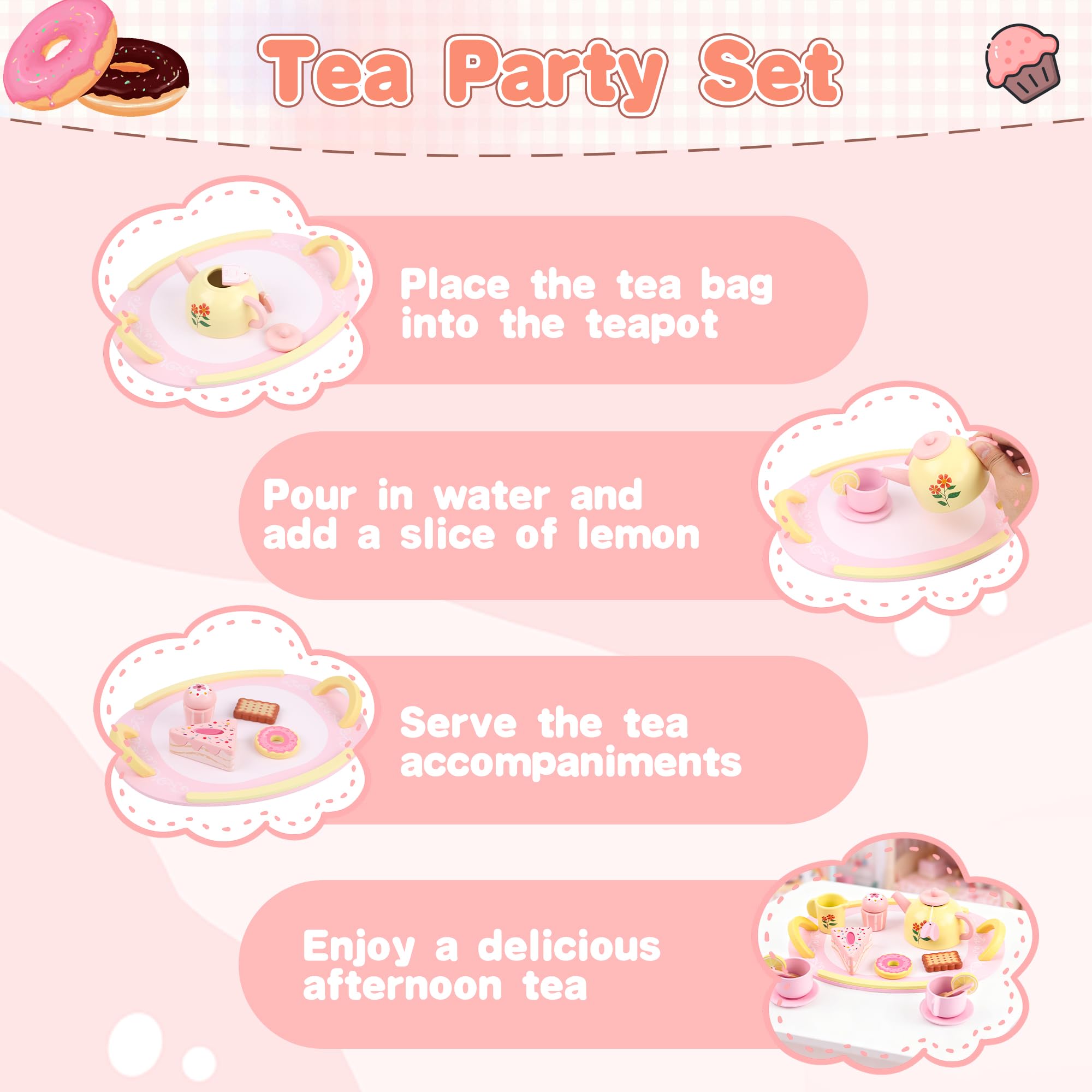 Ranqibo spoons and saucers for safe, hands-on tea party pretend play