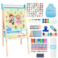 Ranqibo wooden adjustable kids easel at full height for growing learners.