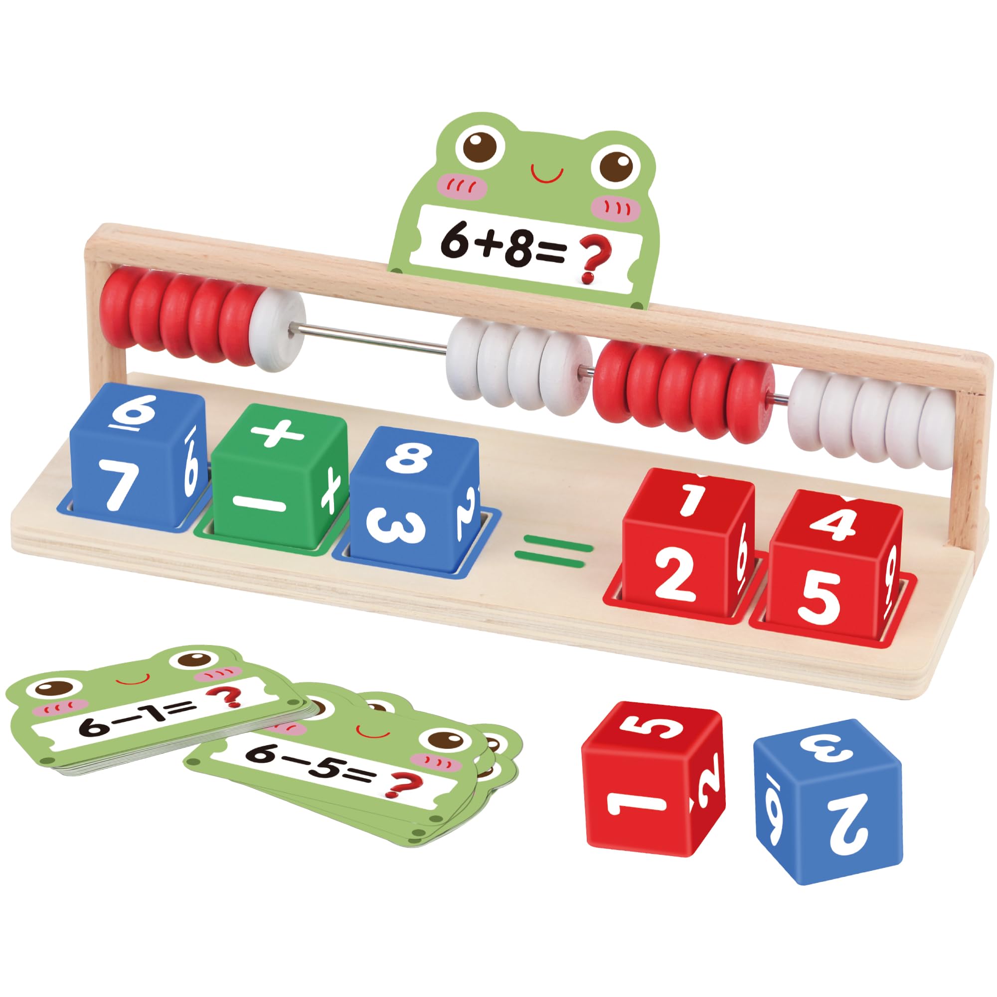 Ranqibo wooden math learning toy board with colorful beads for hands-on counting.