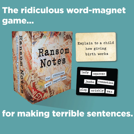 Ransom Notes prompt cards spread invites outrageous prompts and creative replies
