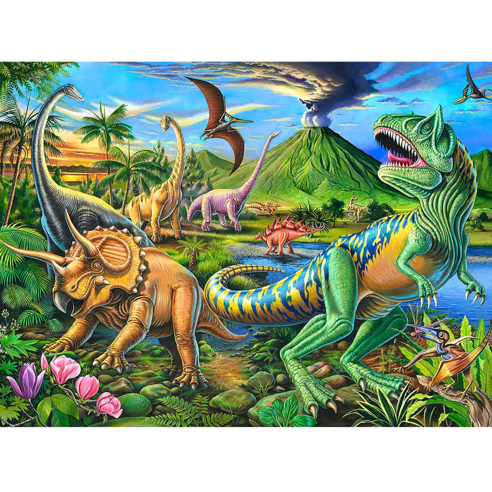 RANSUNN dinosaur puzzle box shows bright artwork for focused play.
