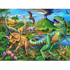 RANSUNN dinosaur puzzle box shows bright artwork for focused play.