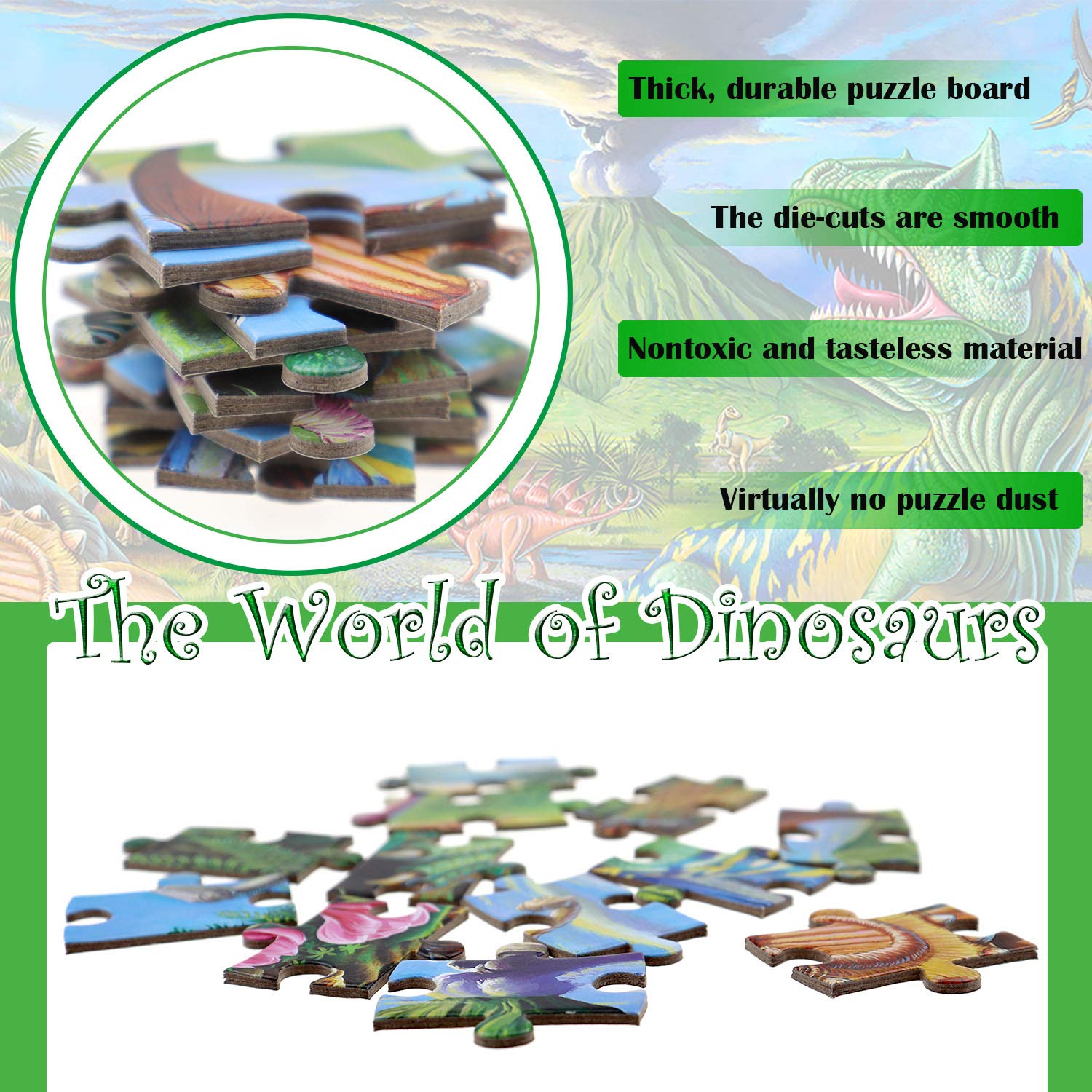 RANSUNN puzzle pieces spread shows easy-to-handle 100 pieces.