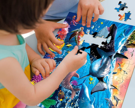 RANSUNN finished Underwater World puzzle highlights the vivid scene for storytelling and patience.