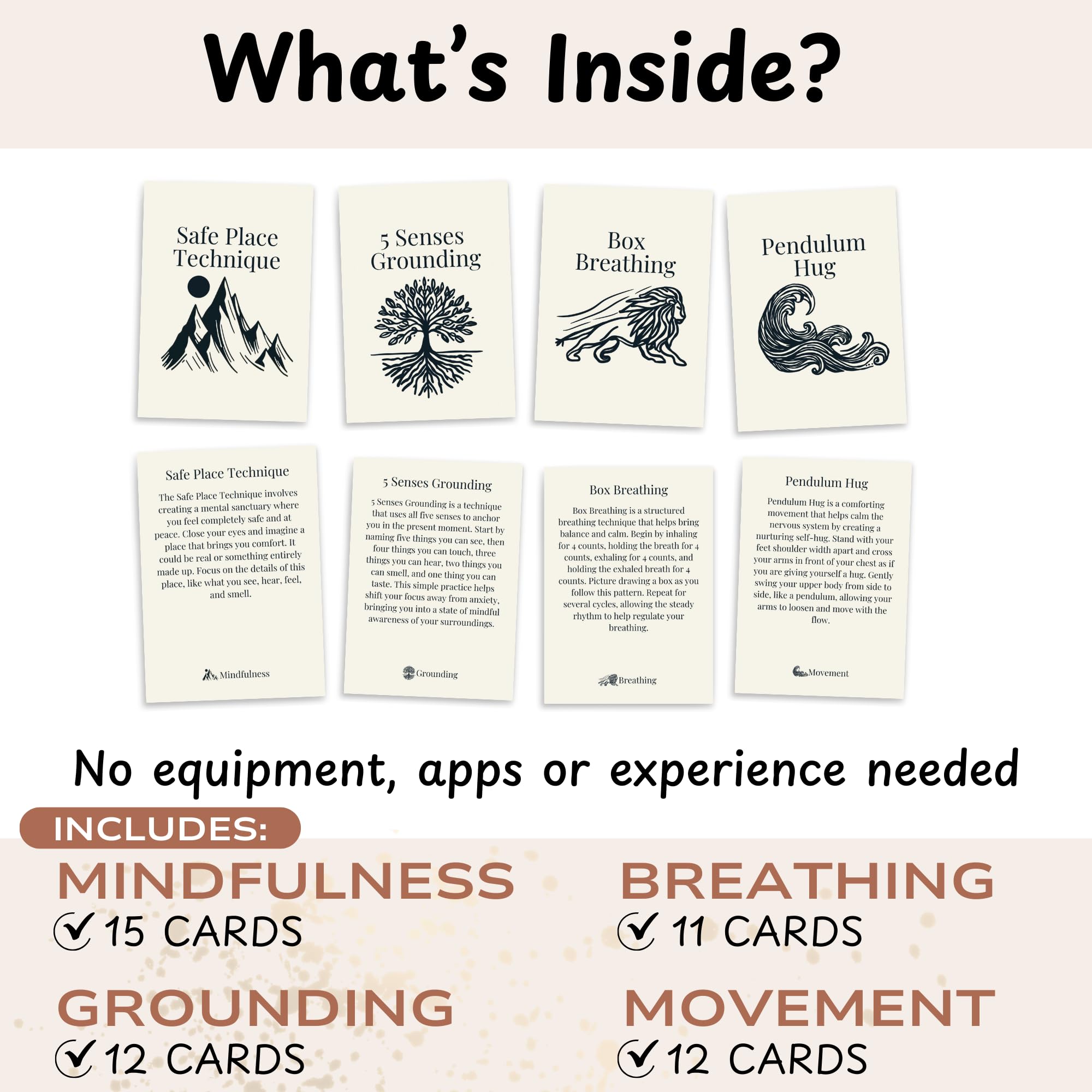 Raptor Studio Somatic Therapy Cards laid out on a desk for mindful breaks.