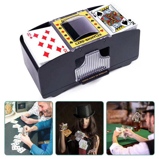 Rareidel automatic card shuffler battery compartment keeps the device ready for uninterrupted play.