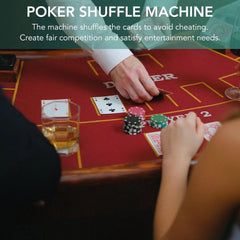 Rareidel automatic card shuffler switch provides fast setup during friendly tournaments.