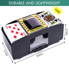 Rareidel UNO-ready shuffler supports standard cards for casual family play.