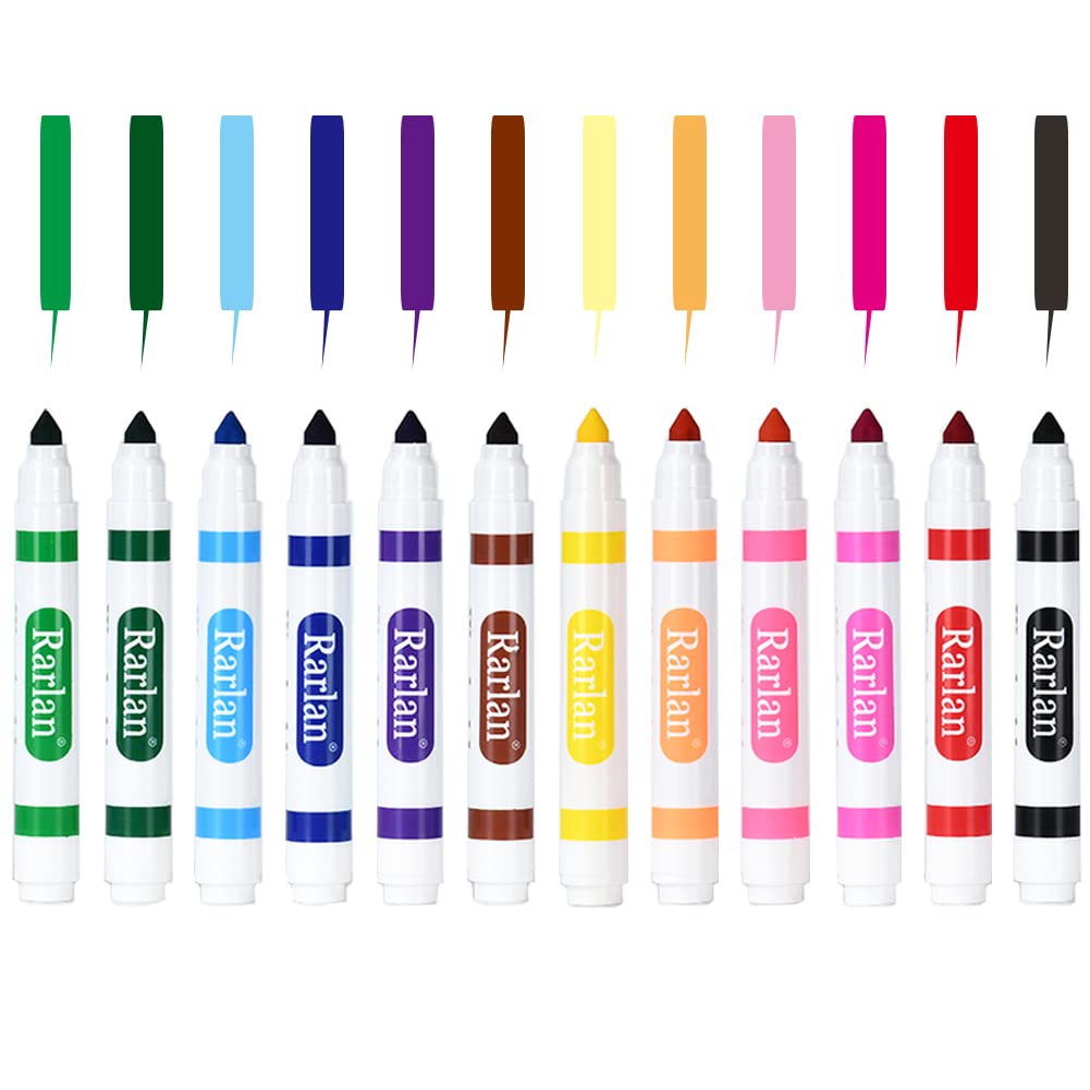 Rarlan conical-tip markers support broad fills and fine lines for art.