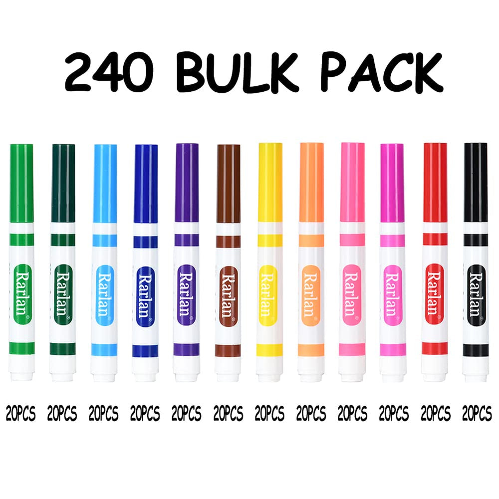 Rarlan conical-tip markers enable broad strokes or precise outlines.