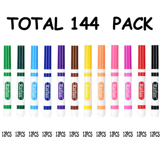 Rarlan markers in 12-box bulk packaging for classrooms and teachers.