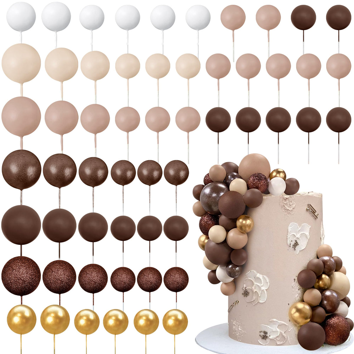 RASSLISA ball cake picks colorfully decorate birthday cakes with playful flair.