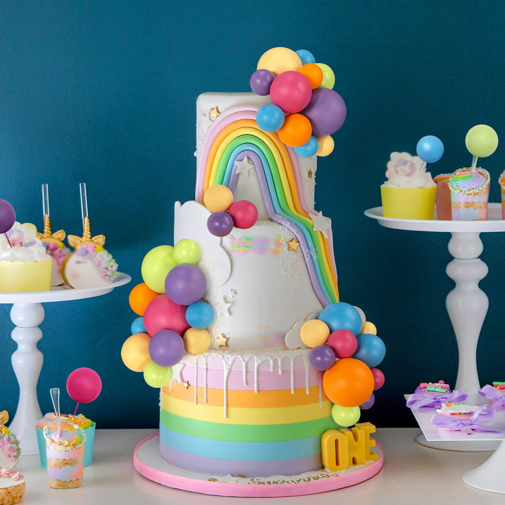 RASSLISA pink ball cake picks create festive cake accents