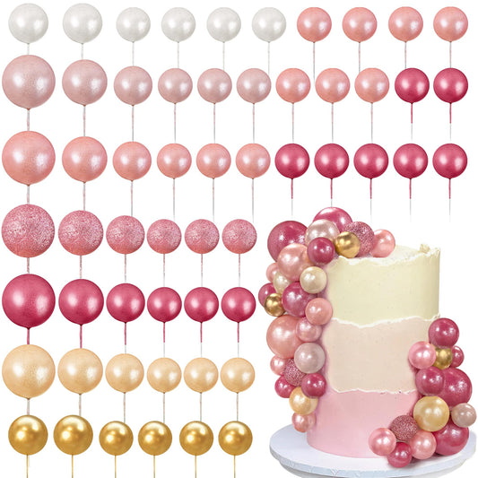 RASSLISA ball cake topper pink for birthday desserts and playful party decor
