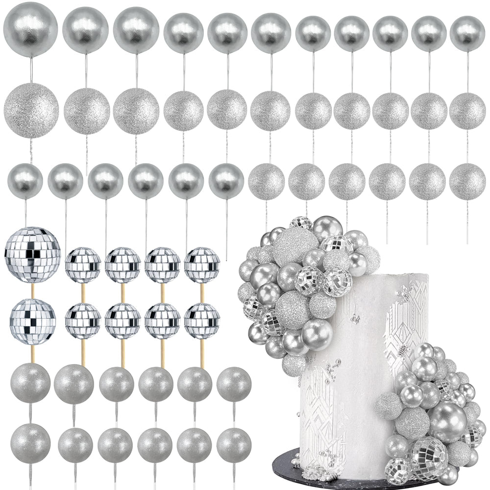 RASSLISA ball topper 0.79 inch silver for delicate cake accents
