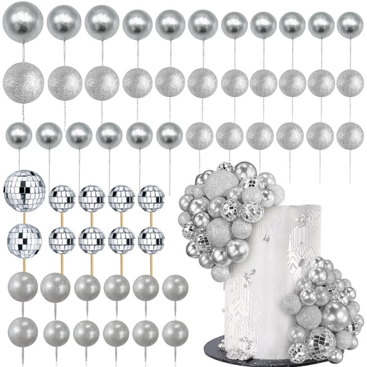 RASSLISA ball topper 0.79 inch silver for delicate cake accents