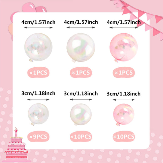 RASSLISA clear 3cm bubble ball cake topper for subtle dessert accents