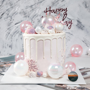 RASSLISA pink 3cm bubble ball topper enhances party treats