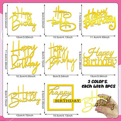 RASSLISA cake toppers mirror acrylic gold and silver create festive sparkle on desserts.