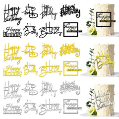 RASSLISA mirror acrylic cake toppers in red and blue for elegant birthday cake decor.