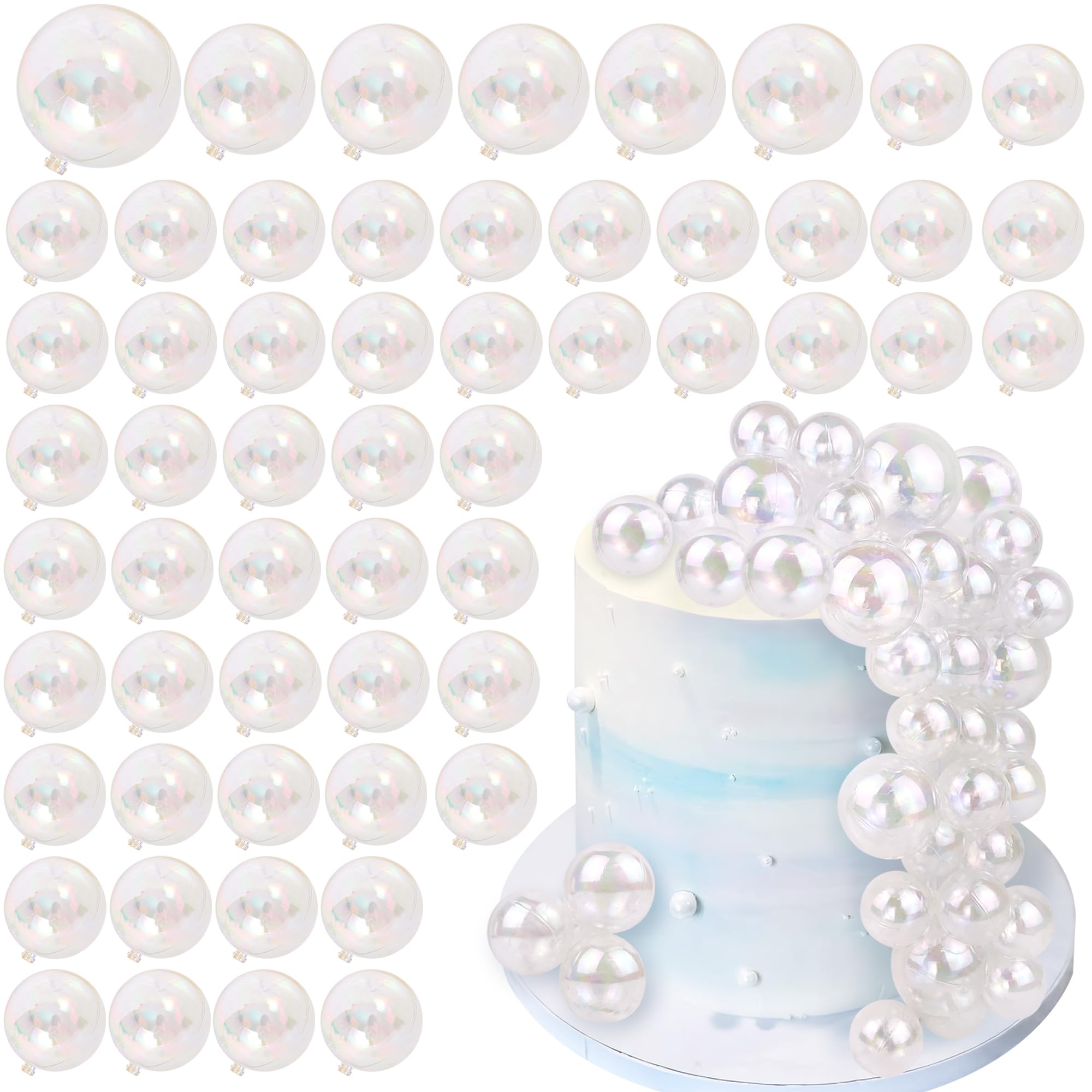 RASSLISA clear balls cake topper 1.18 inch adds crystal elegance to cakes