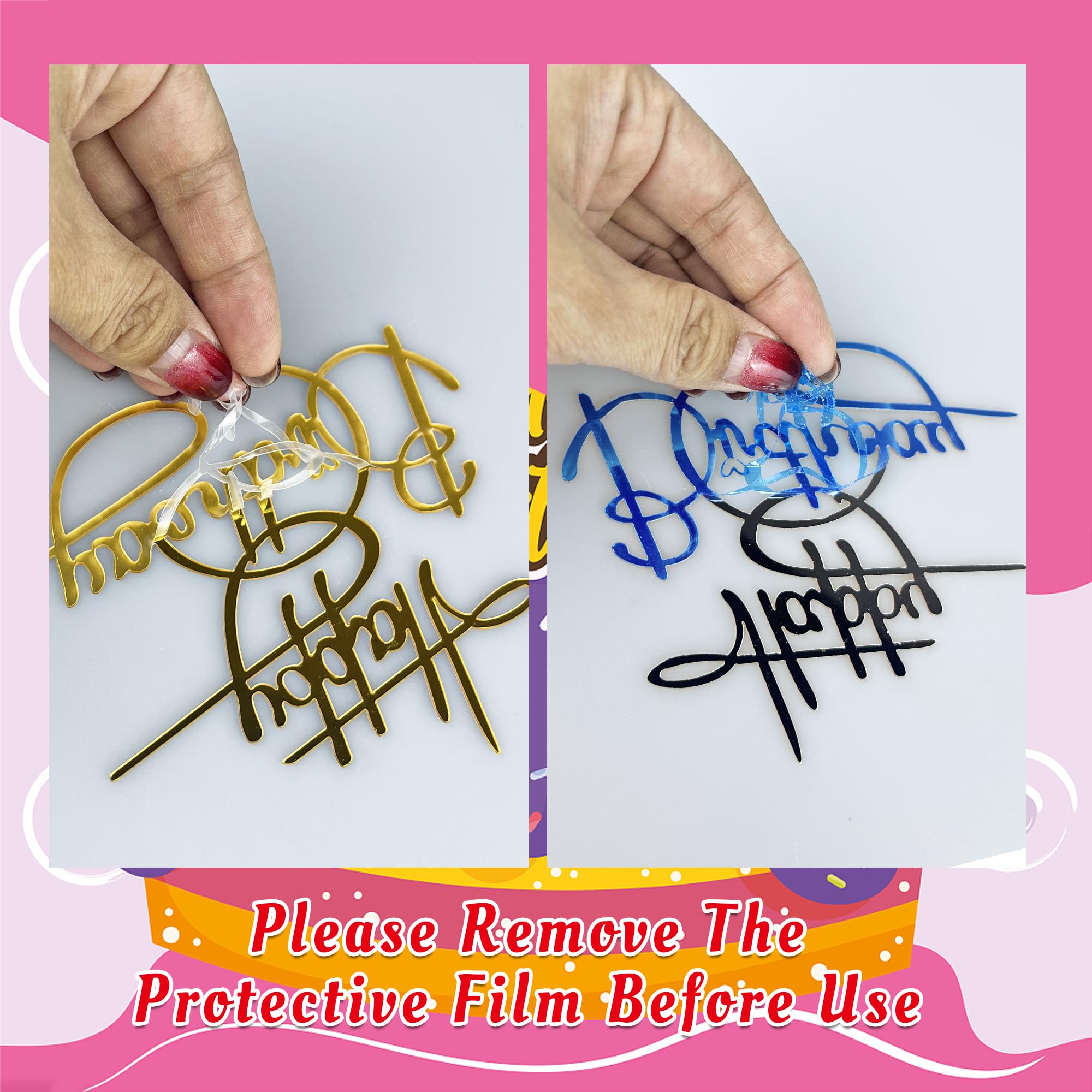 RASSLISA cupcake picks with mirror acrylic elevate dessert presentation.