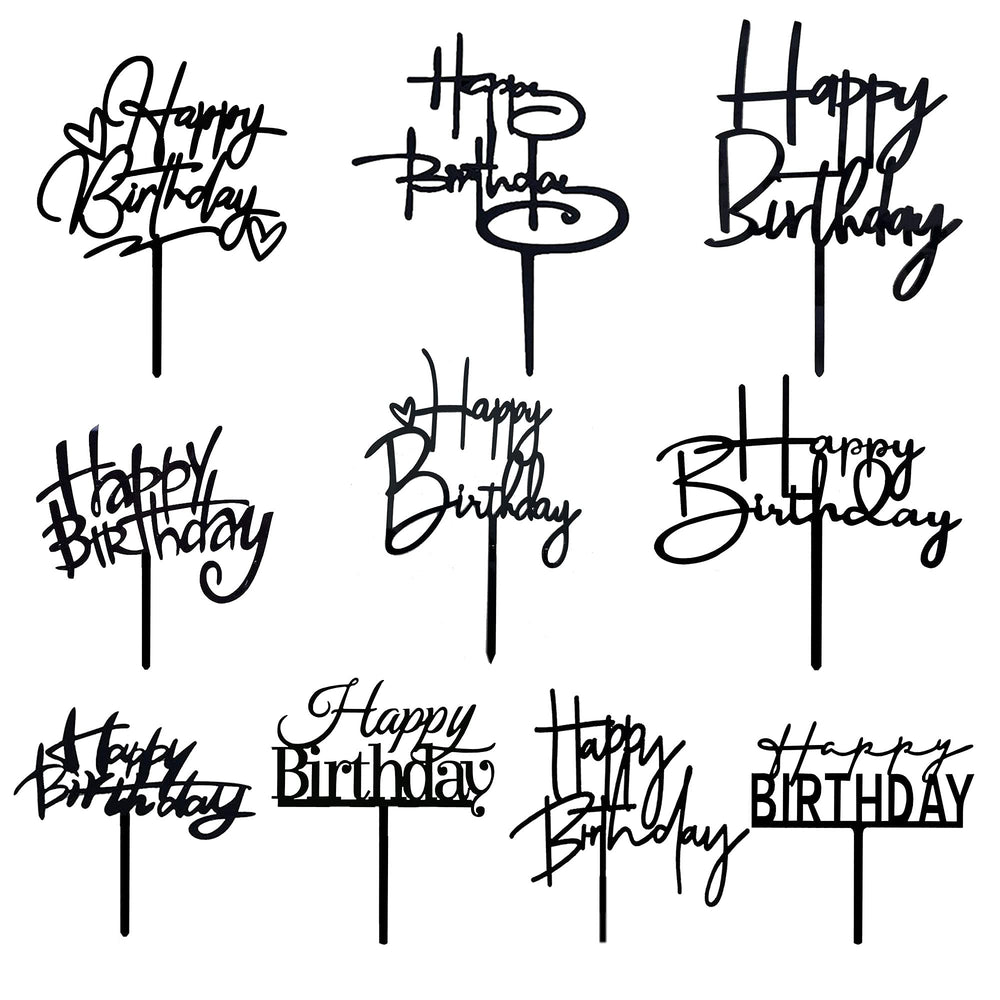 RASSLISA Happy Birthday acrylic cake topper for cupcakes, reusable party decor