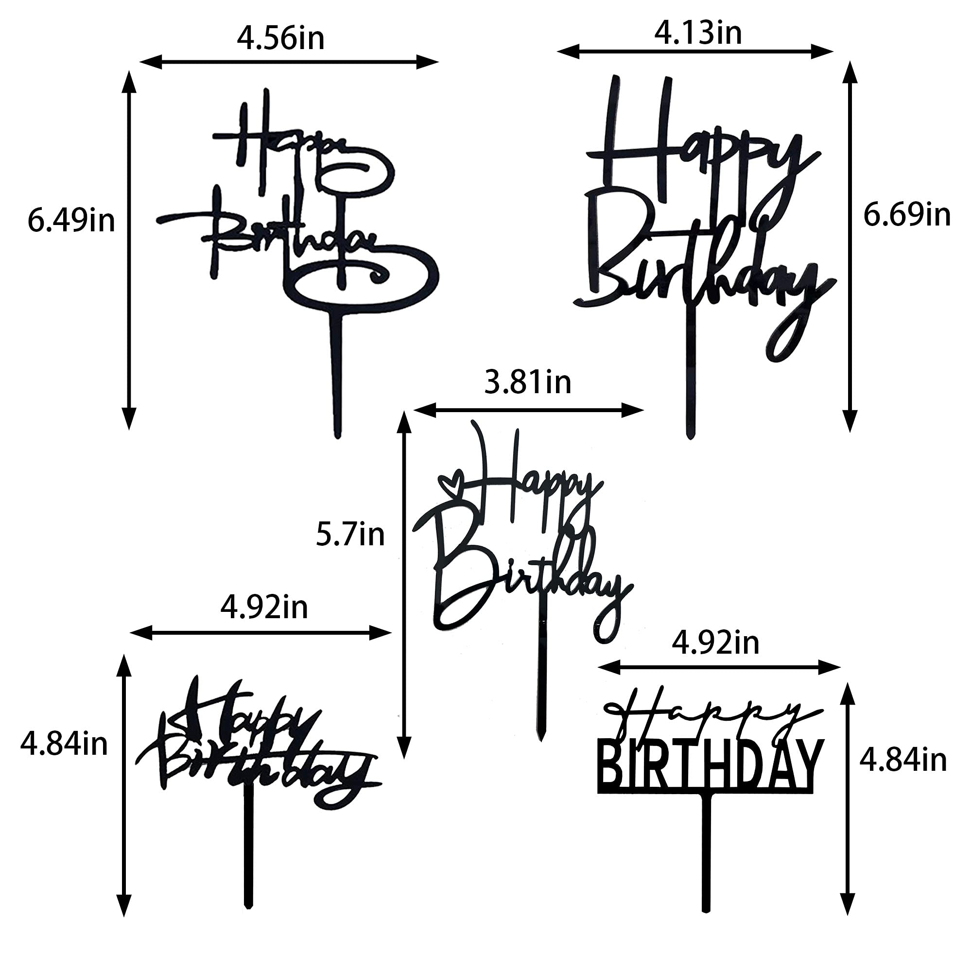 RASSLISA black acrylic cake topper elevates birthday cupcakes with bold style