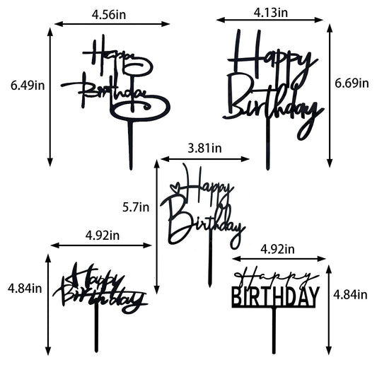 RASSLISA black acrylic cake topper elevates birthday cupcakes with bold style
