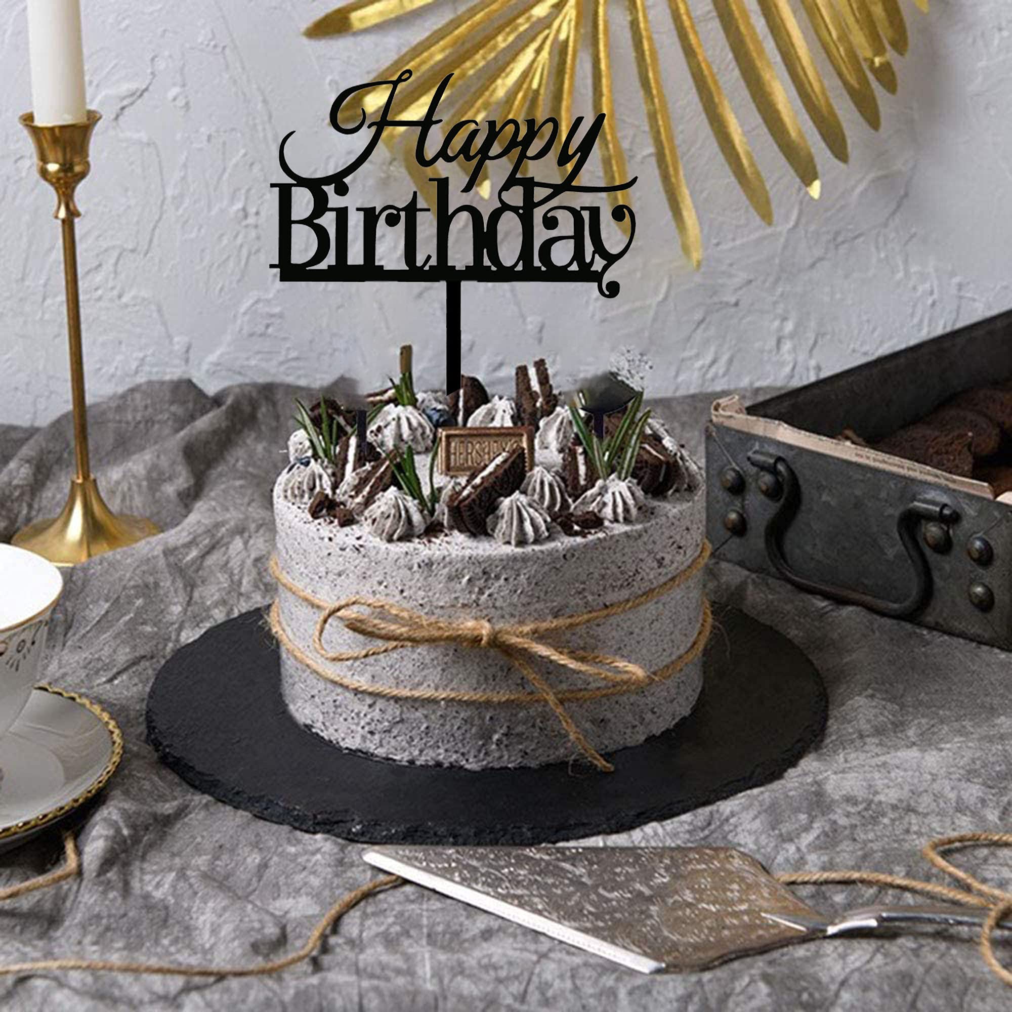 RASSLISA black acrylic topper for celebrations