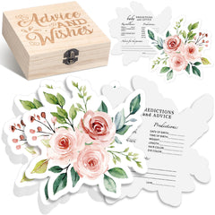 RattanView baby prediction cards with flower double-sided design for memory-keeping and party fun