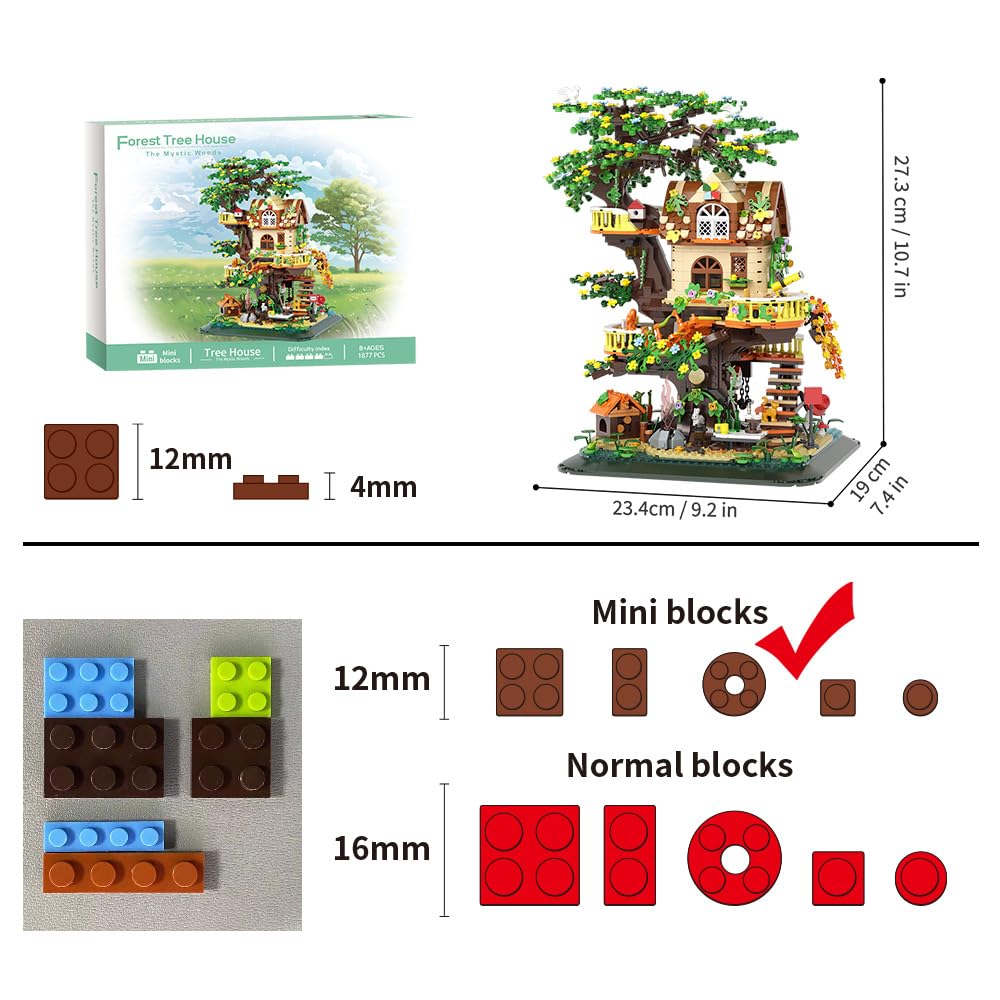 RAVAYO Forest Tree LED micro-brick set creates a tactile display for any shelf