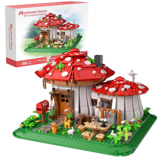 RAVAYO Mushroom House showing assembly steps for easy building