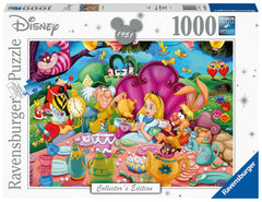 Ravensburger Alice in Wonderland tea party scene enhances focus and relaxation during puzzle time.